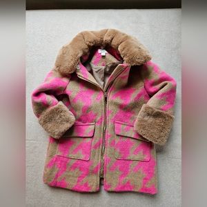 River island houndstooth pink coat 2/3